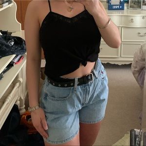 Basic black lace cami